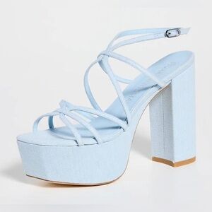 NIB Stuart Weitzman Barely There High Heel Square High Heel Sandals